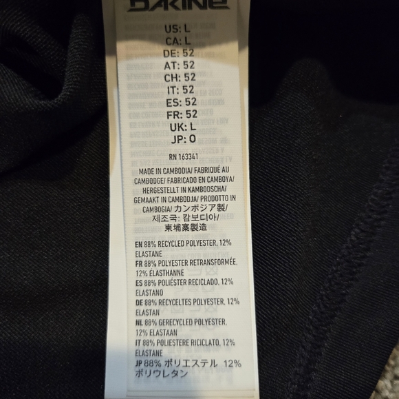 Dakine Mission Rashguard Crew Tshirt. Large. Black - Picture 4 of 5